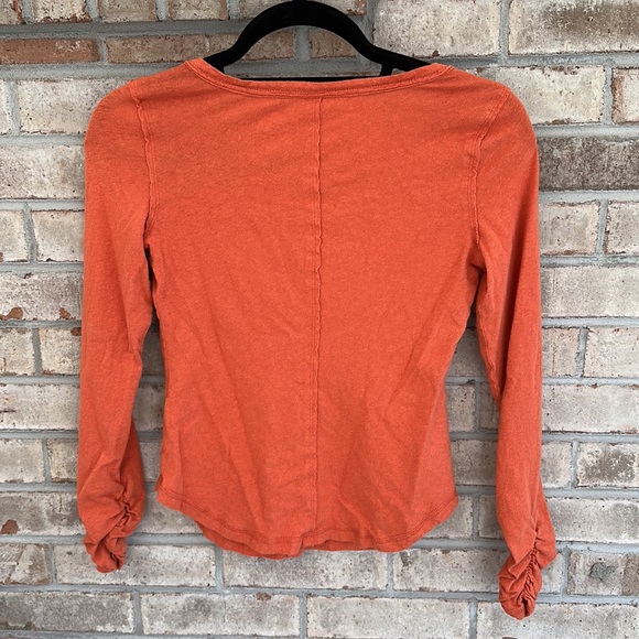 Anthropologie Orange Henley Top - Picture 6 of 6